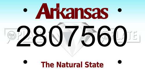 2807560 Arkansas License Plate