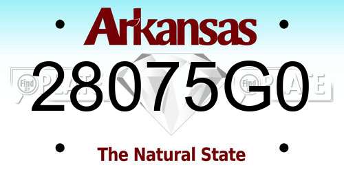 28075G0 Arkansas License Plate