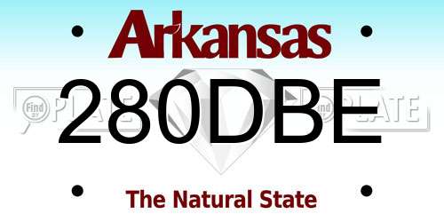 280DBE Arkansas License Plate