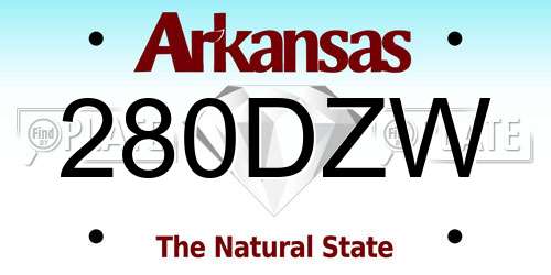 280DZW Arkansas License Plate