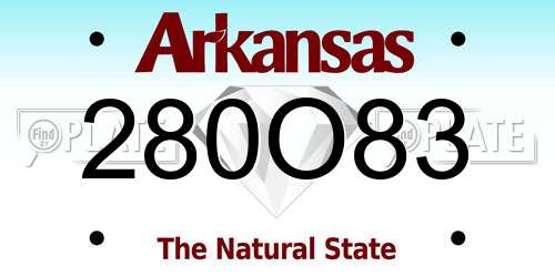 280O83 Arkansas License Plate