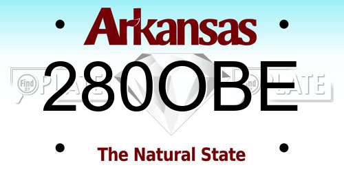 280OBE Arkansas License Plate