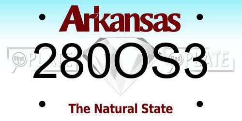 280OS3 Arkansas License Plate