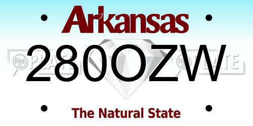 280OZW Arkansas License Plate