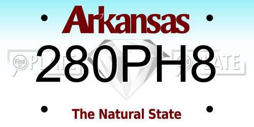280PH8 Arkansas License Plate