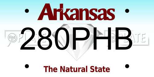 280PHB Arkansas License Plate