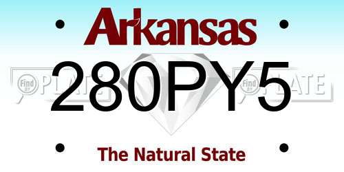 280PY5 Arkansas License Plate