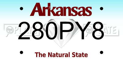 280PY8 Arkansas License Plate