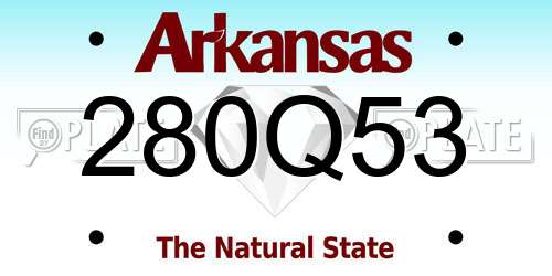 280Q53 Arkansas License Plate