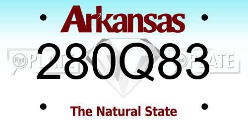 280Q83 Arkansas License Plate