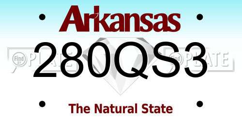 280QS3 Arkansas License Plate