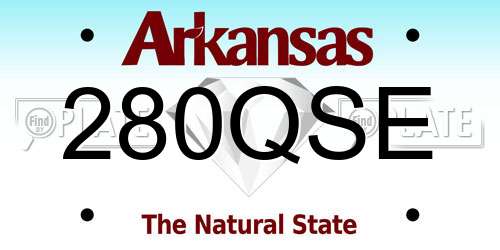 280QSE Arkansas License Plate