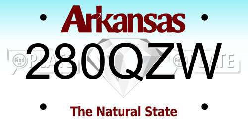 280QZW Arkansas License Plate