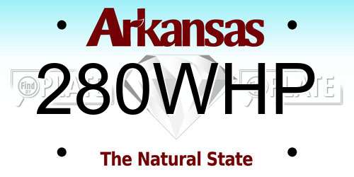 280WHP Arkansas License Plate