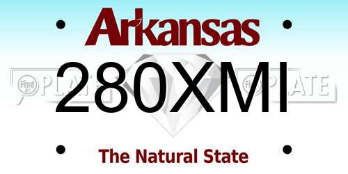 280XMI Arkansas License Plate