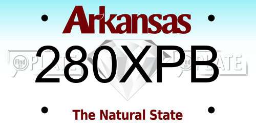 280XPB Arkansas License Plate