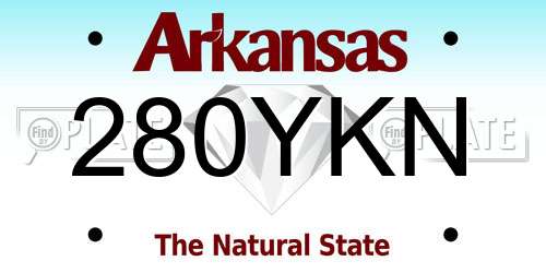 280YKN Arkansas License Plate