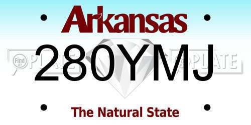 280YMJ Arkansas License Plate