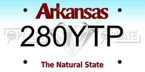 280YTP Arkansas License Plate