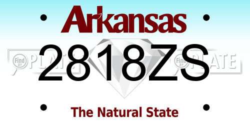 2818ZS Arkansas License Plate