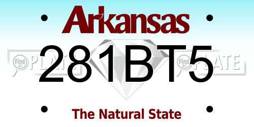 281BT5 Arkansas License Plate