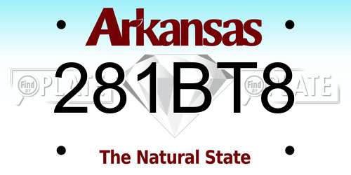 281BT8 Arkansas License Plate