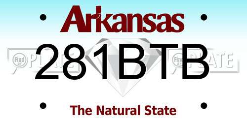 281BTB Arkansas License Plate