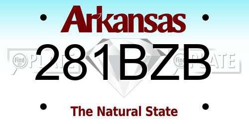 281BZB Arkansas License Plate