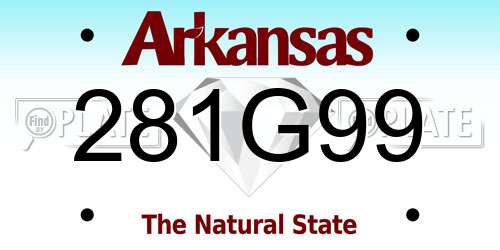 281G99 Arkansas License Plate