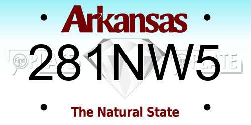 281NW5 Arkansas License Plate