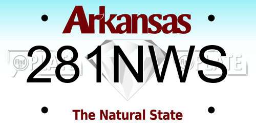 281NWS Arkansas License Plate