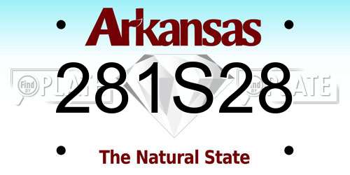 281S28 Arkansas License Plate