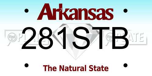 281STB Arkansas License Plate