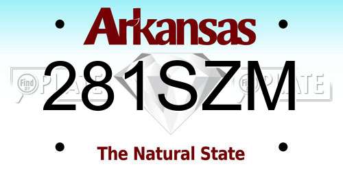 281SZM Arkansas License Plate