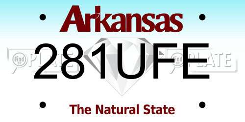 281UFE Arkansas License Plate