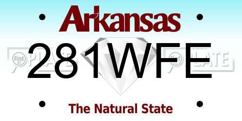 281WFE Arkansas License Plate