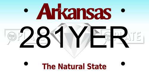 281YER Arkansas License Plate