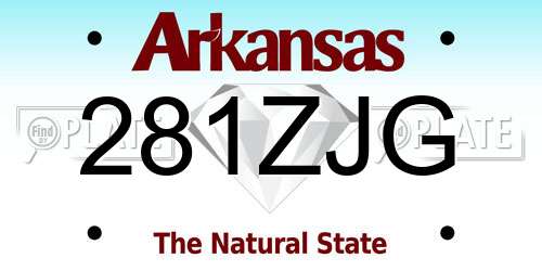 281ZJG Arkansas License Plate