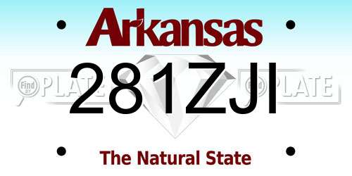 281ZJI Arkansas License Plate