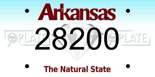 28200 Arkansas License Plate
