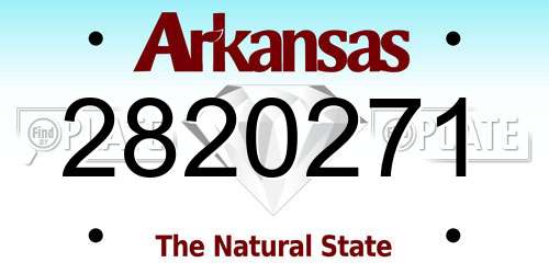 2820271 Arkansas License Plate