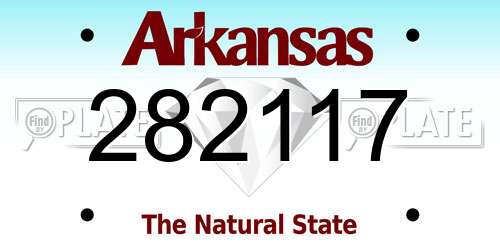282117 Arkansas License Plate