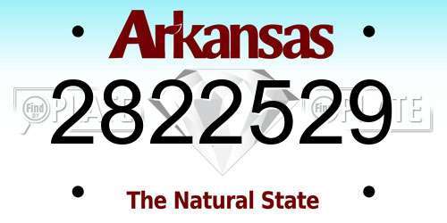 2822529 Arkansas License Plate