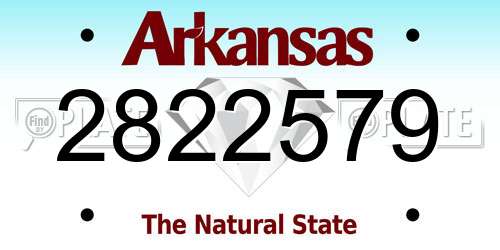 2822579 Arkansas License Plate