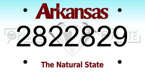 2822829 Arkansas License Plate