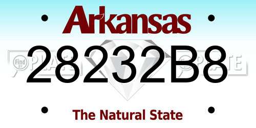 28232B8 Arkansas License Plate