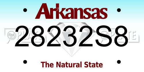 28232S8 Arkansas License Plate