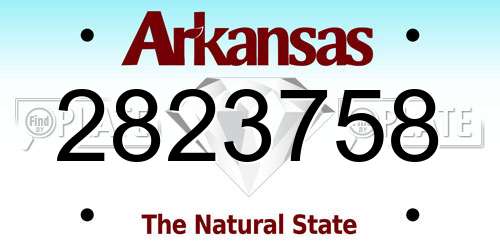 2823758 Arkansas License Plate