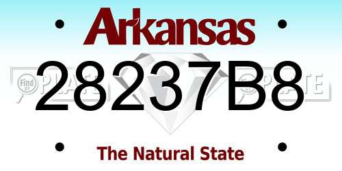 28237B8 Arkansas License Plate