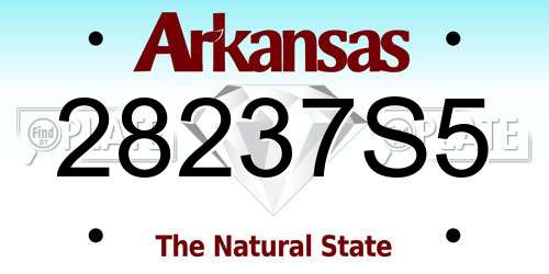 28237S5 Arkansas License Plate